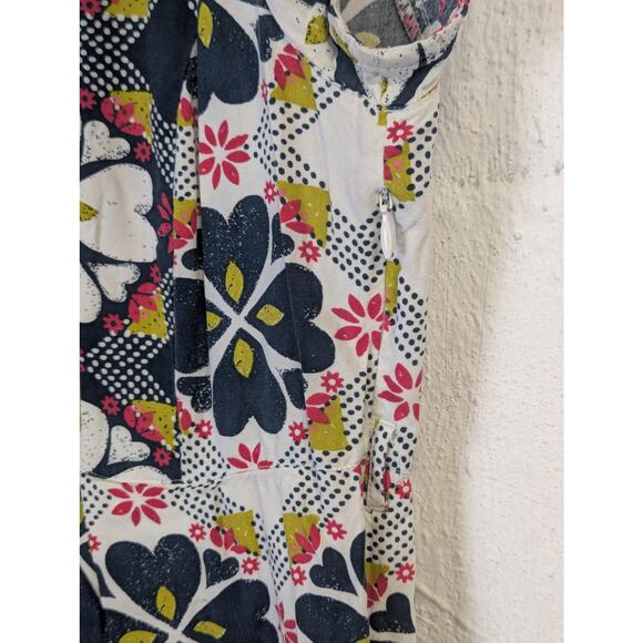 White Stuff Print Dress Womens UK 12 US 8 Retro Skater Twee Floral Pleated Blue - Picture 5 of 5